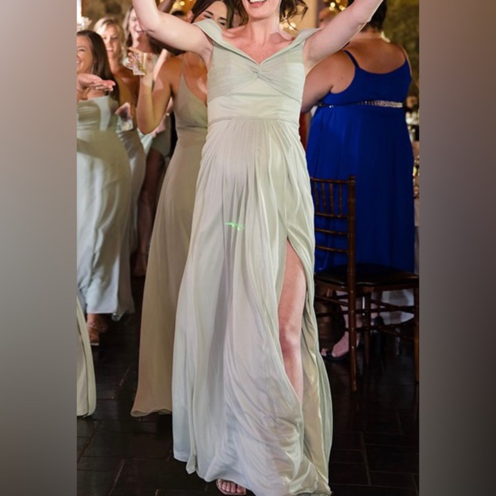 Azazie sage green bridesmaid dress